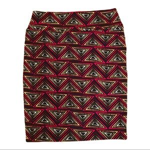 LuLaRoe Cassie Tribal Triangle Pencil Skirt